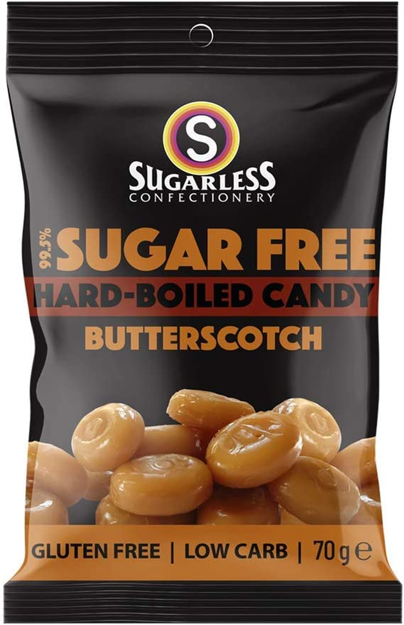 Sugarless Confectionery Aura Hard-Boiled Candy Butterscotch Flavour 70 G image number 1