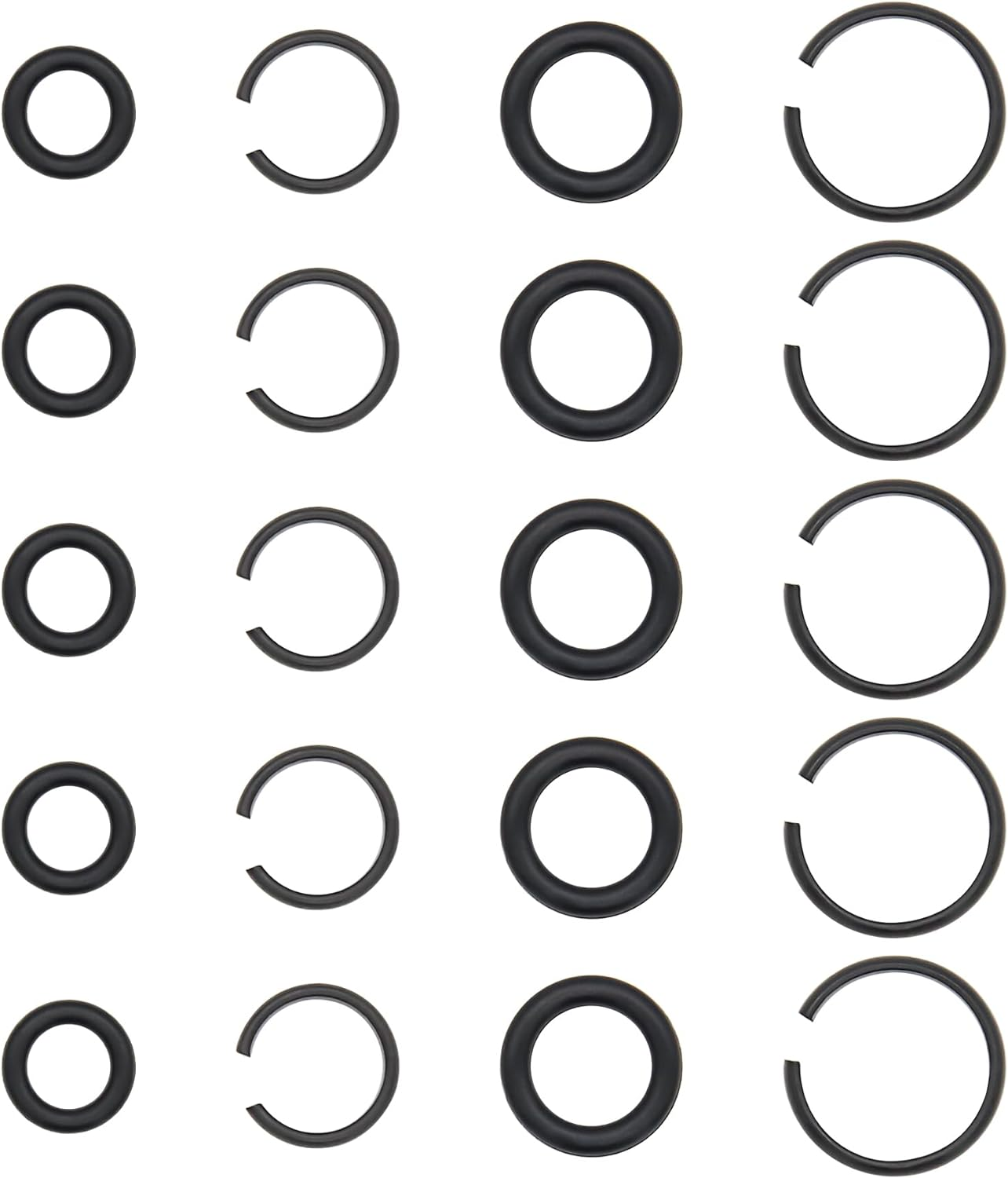Koatukys 5 Sets 3/8" and 5 Sets 1/2" Impact Retaining Ring Wrench Socket Clip with O-Ring Fits Replacement Milwaukee/Pneumatic Type Impact Wrench Square Drive Socket Retainer Ring image number 1