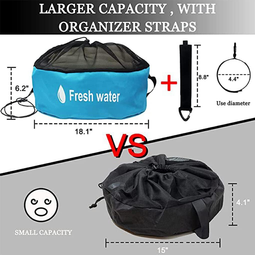 Rvs Caravans Motorhome Water Hose Fuel Storage Bag Indoor Breathable Drawstring Pouch Camping Sundries Cargo Organizer, Blue image number 5