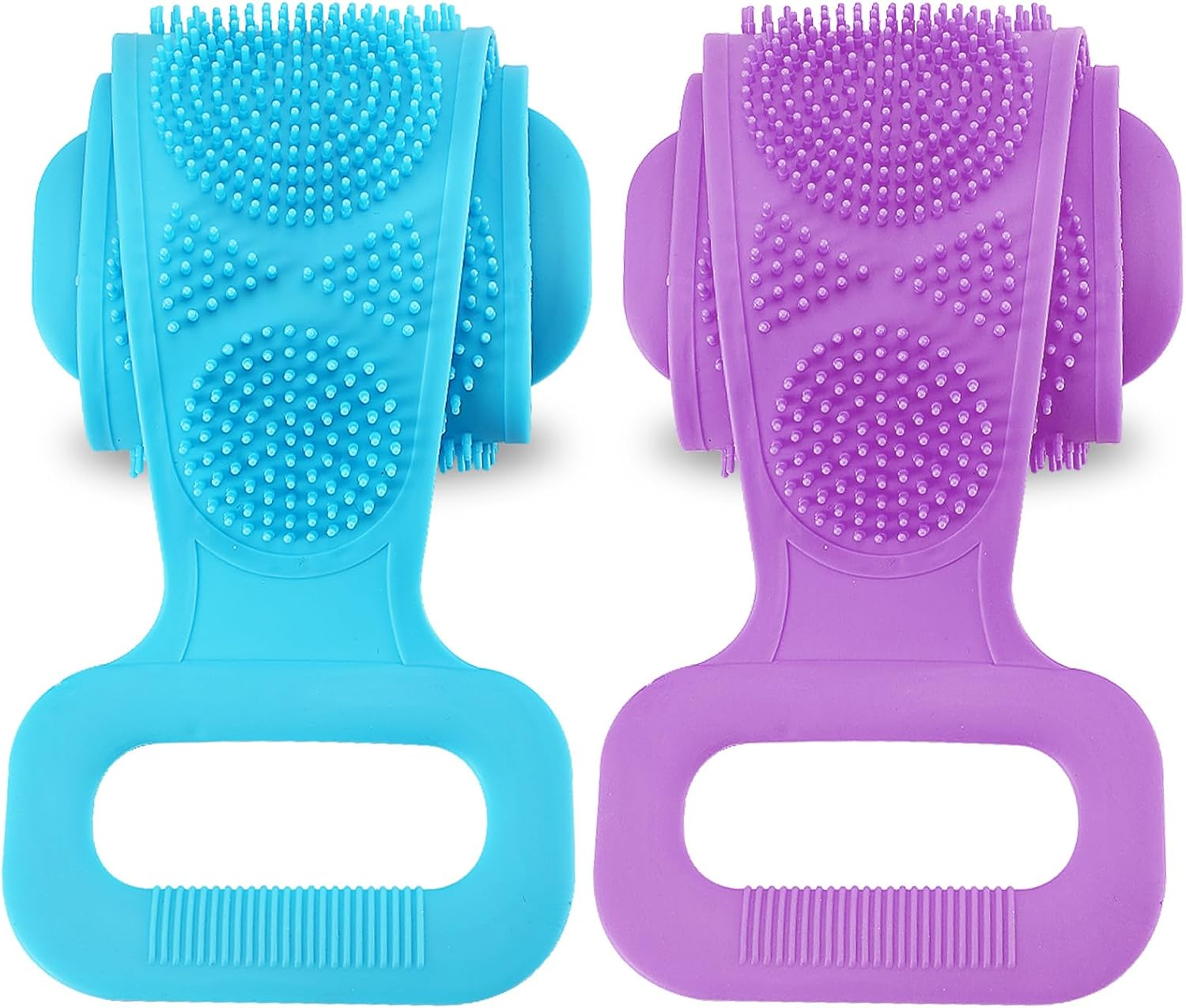 2 Pieces Silicone Back Scrubber for Shower Bath Body Brush Exfoliating Deep Clean Comfortable Body Massage image number 1