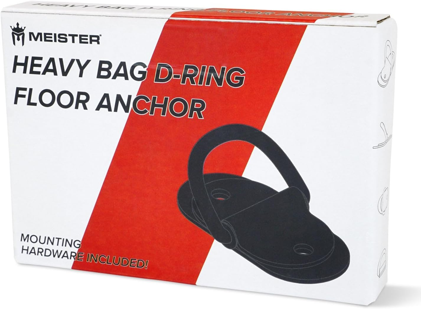 Meister Double-End Heavy Bag D-Ring Floor Anchor Mount - Black image number 1