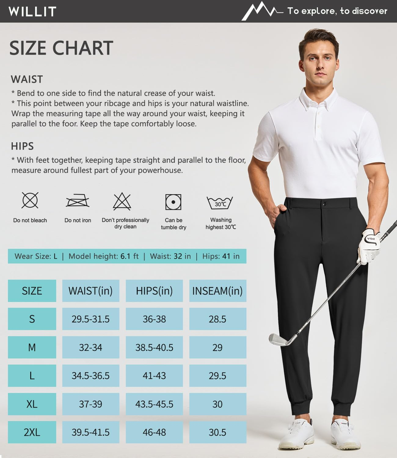WILLIT Men'S Golf Joggers Pants Stretch Slim Fit Work Dress Pants Quick Dry Athletic Pants with Pockets