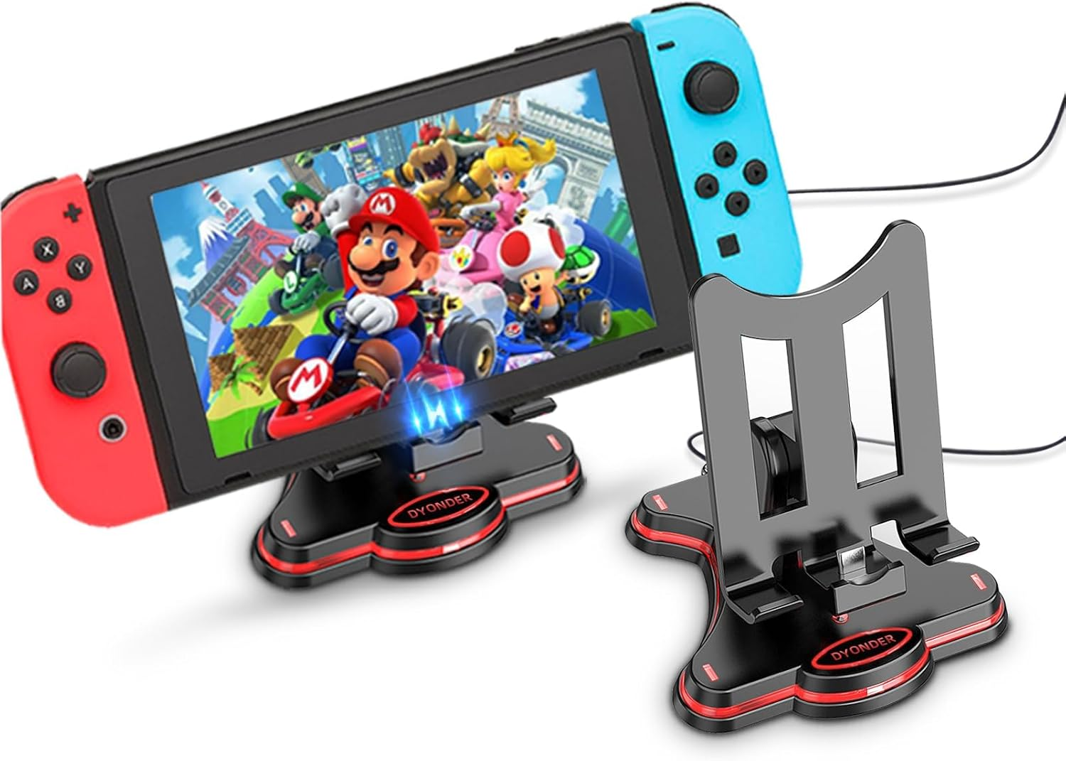 Charging Stand for Switch/Lite/Oled, Portable Foldable Non-Slip Bracket, Adjustable Charging Stand, with Type C Charger Port (Black) image number 3