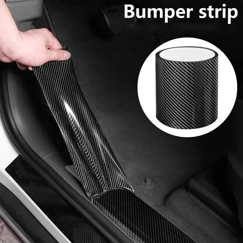 10CM*5M Universal Car Door Sill Protector Edge Sticker Carbon Fiber Car Sticker Door Sill Scuff Anti-Scratch Tape Protector Kit for Most Cars