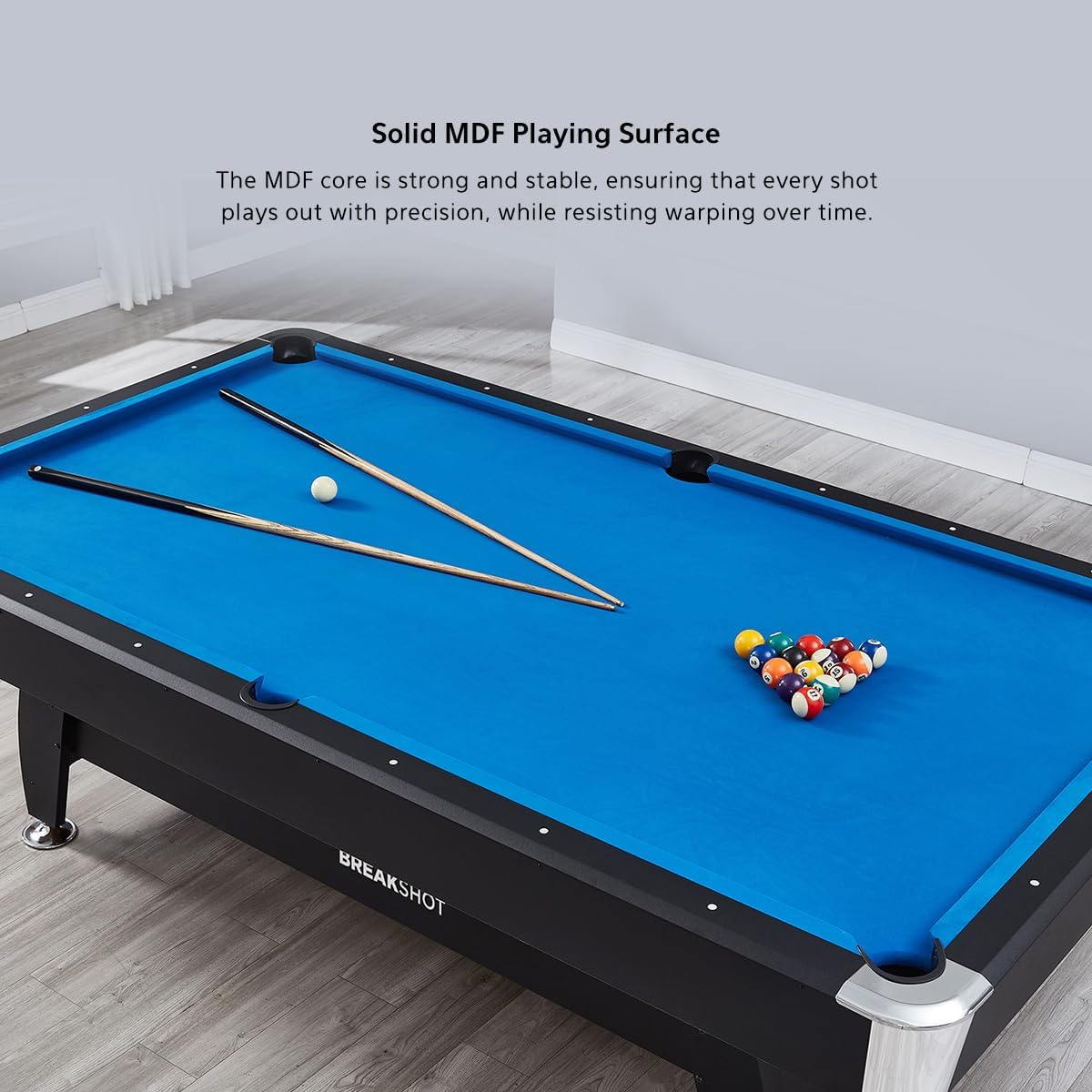 Activego Breakshot 8Ft Pool Table with 3-In-1 Pool, Tennis Table & Desk with Solid MDF Playing Surface & All Accessories Included image number 6