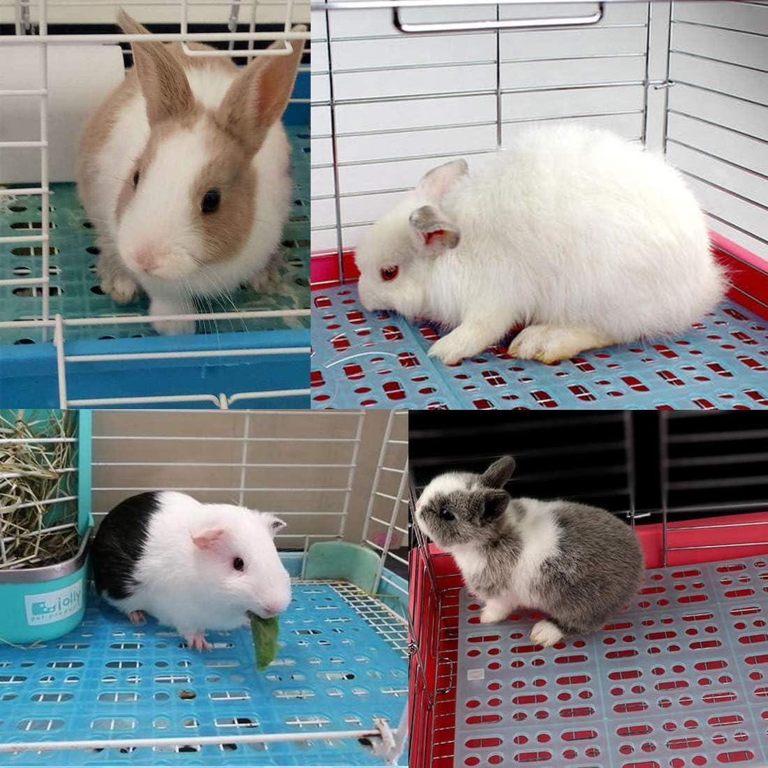 4 Pcs Rabbit Cage Mats Small Animal Plastic Feet Pads Floor Mat for Pet Cats Dogs Bunny Hamster Rat Chinchilla Guinea Pig image number 1