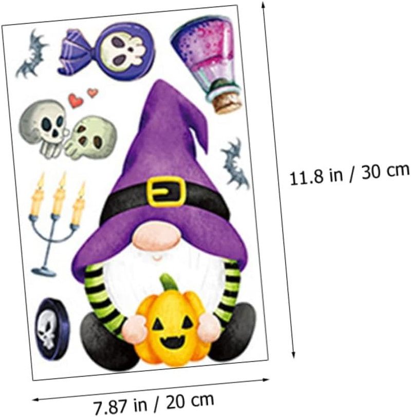Spooky Halloween Pumpkin Gnome Sticker Pack 9 Pieces Wall Decals for Indoor Decor image number 4