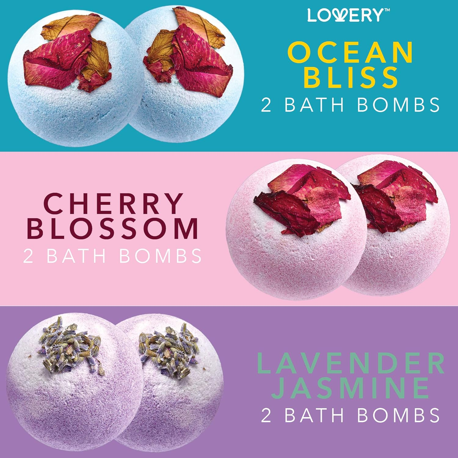 Bath Bombs Gift Set for Women &ndash; 10 Oversized Two Tone Bath Fizzies with Shea & Coco Butter Dry Flower Petals &ndash; Rich Spa Bath Set in Cute Tub - Multiple Fragrances &ndash; image number 5