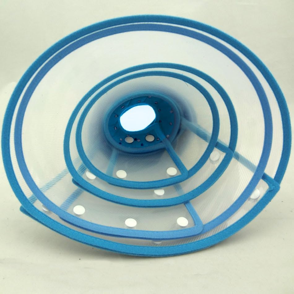 Adjustable Pet Recovery Collar Cat Cone, Soft Edge Plastic Dog Cone Anti-Bite Lick Wound Healing Safety Practical Protective E-Collar (Blue, S) image number 2