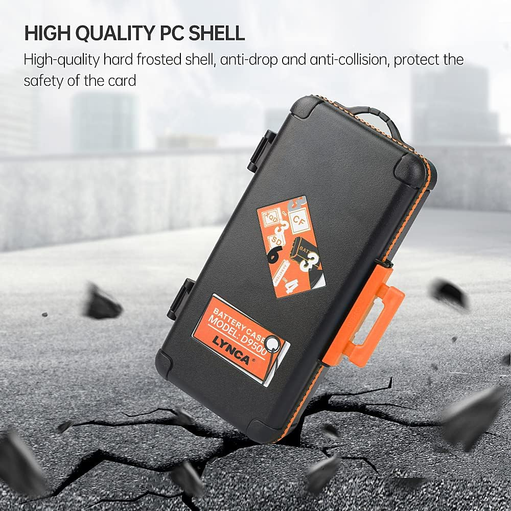 Camera Battery and Memory Card Case - Professional Water-Resistant & Shockproof Storage Box for 3 Batteries or 4 AA Batteries, 6 SD SDXC SDHC and 3 XQD or 3 CF Cards-O image number 5
