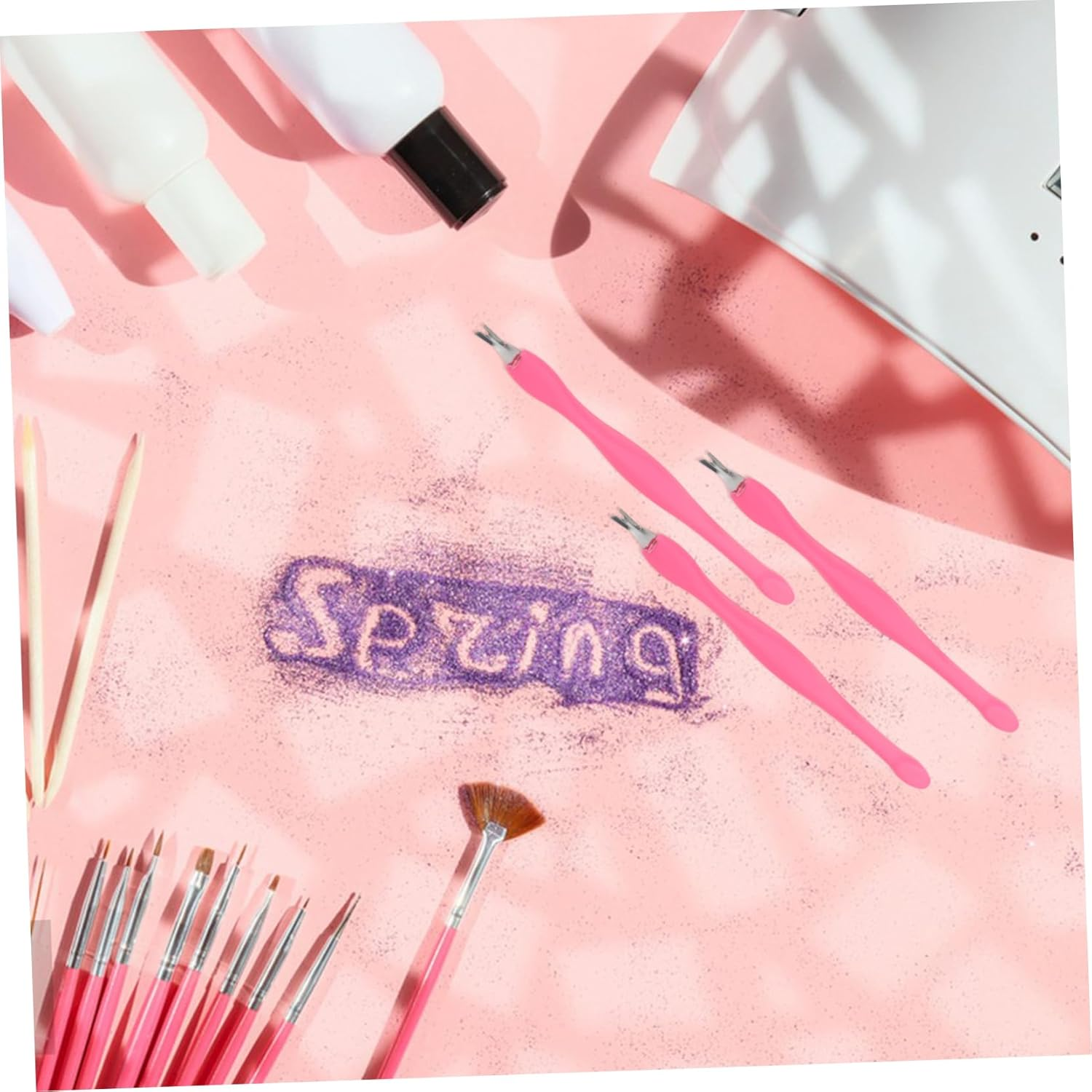 HAPINARY 24Pcs Nail Cuticle Pusher Tool Durable Stainless Steel Cuticle Remover Forks Ergonomic Grip for Precise Dead Skin Removal Home Pedicure - Pink image number 1