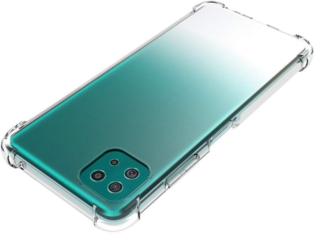 USTIYA for Samsung Galaxy A22 5G Case Clear TPU Four Corners Cover Transparent Soft