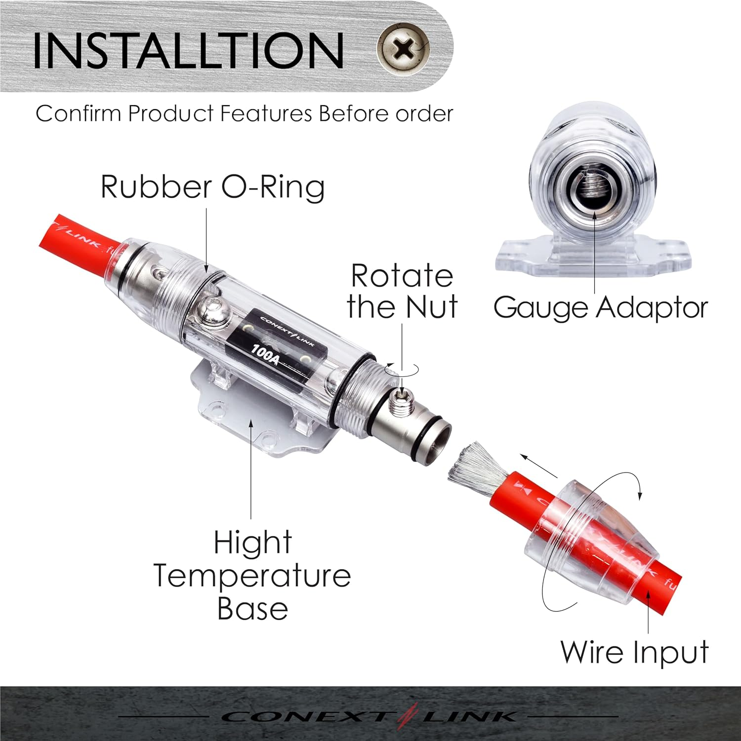 Conext Link FHAW Waterproof ANL Fuse Holder 4 2 1/0 Gauge without Fuse 1 Pack image number 1