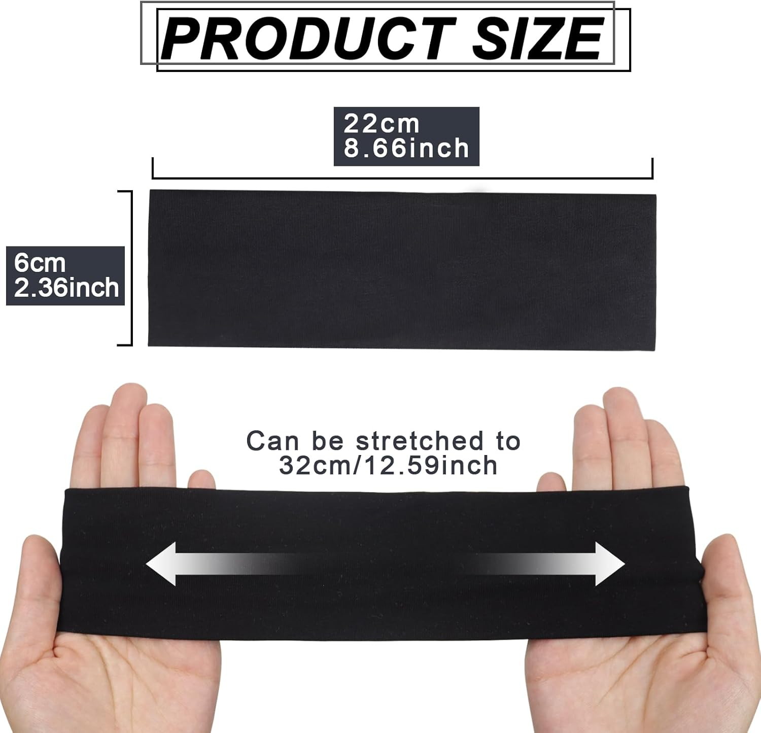 Blooms Women'S Sports Headband Cotton Pack of 5 Elastic Headband Women Thin Non-Slip Hair Bands Men Wide Black White Grey Headbands Yoga Fitness Running Exercise Gym image number 6