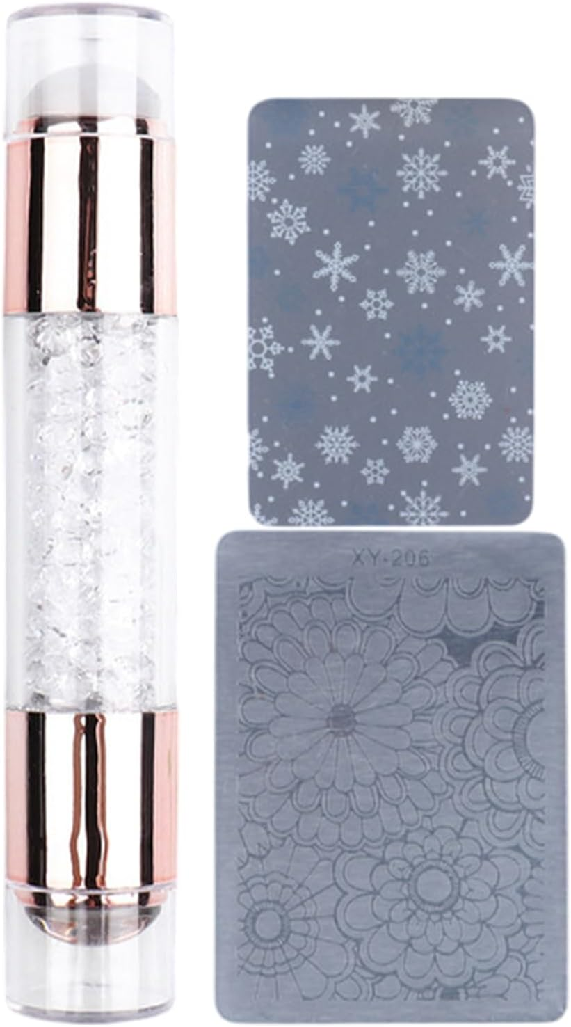 Nail Stamper Tool,Home Stamping Pens - Rhinestone Decoration Double Ended Stamping Pens for Manicure Salon Home Women Girls image number 6