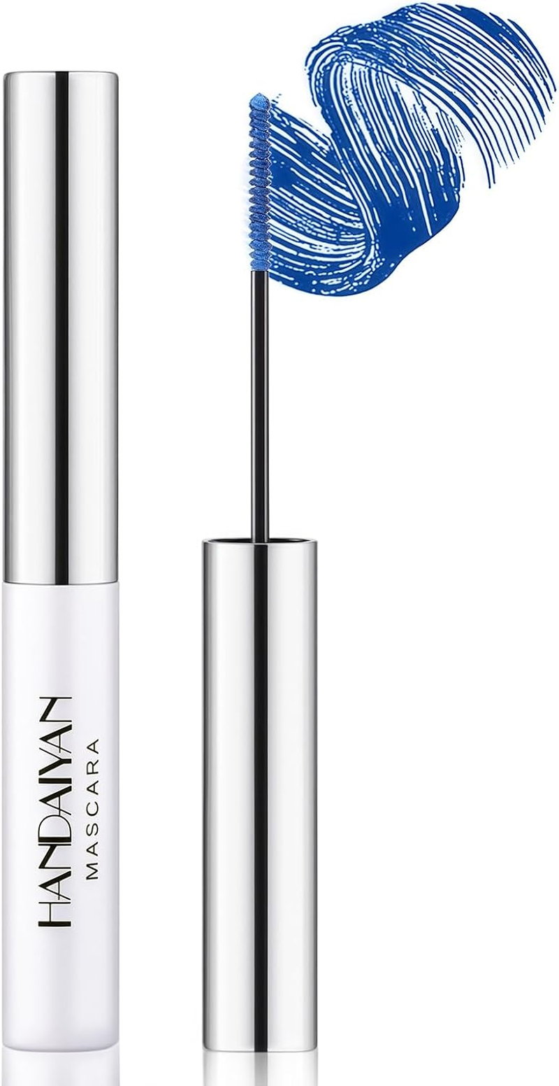 YBUETE Blue Mascara, Colorful Mascara for Cosplay Party Eye Makeup, Long-Lasting Waterproof Colored Mascara Makeup, Long & Thick Curling Mascara, Colorful Mascara Eye Makeup Present for Women