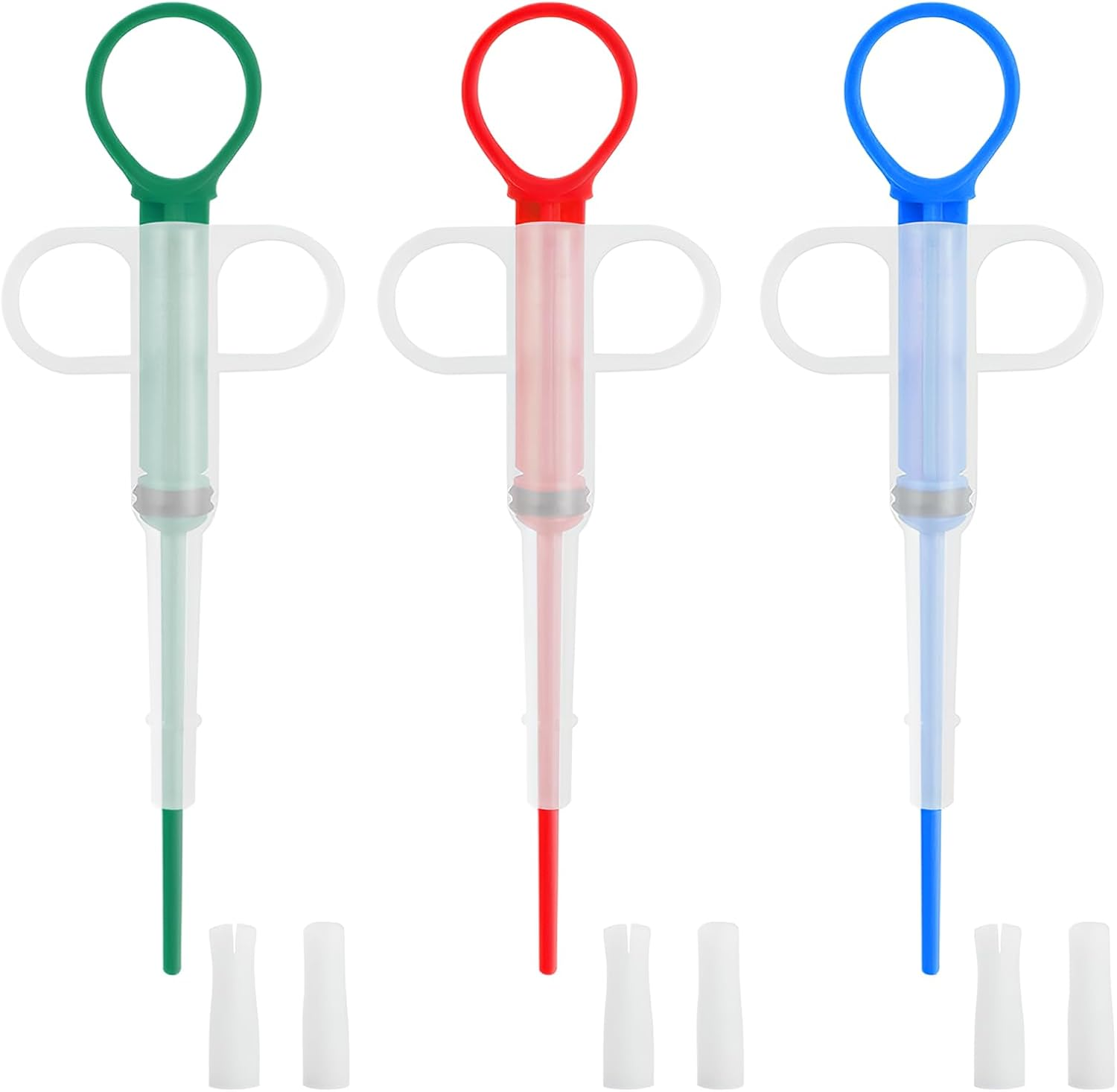 3 Pcs Pet Pill Dispenser - Pill Gun Shooter with 2 Soft Tip Silicone Attachments for Cats/Dogs, Tablet & Liquid Feeding Syringe - Safe Medicine Dispenser for Small Animals & Puppies/Kittens image number 3