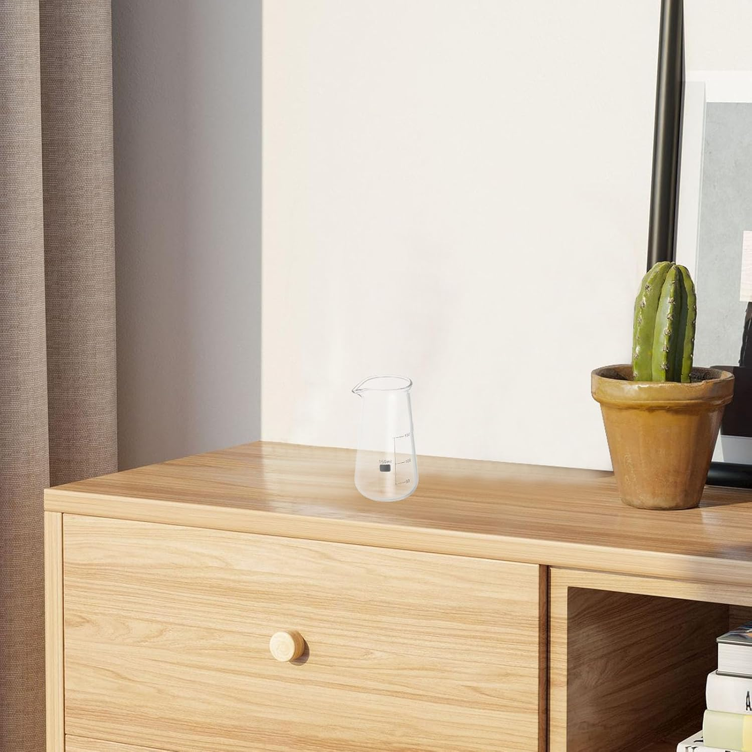 Veemoon Glass Milk Frothing Pitcher with Scale, Small Capacity Espresso Milk Measuring Cup Jug for Coffee and Latte, image number 2