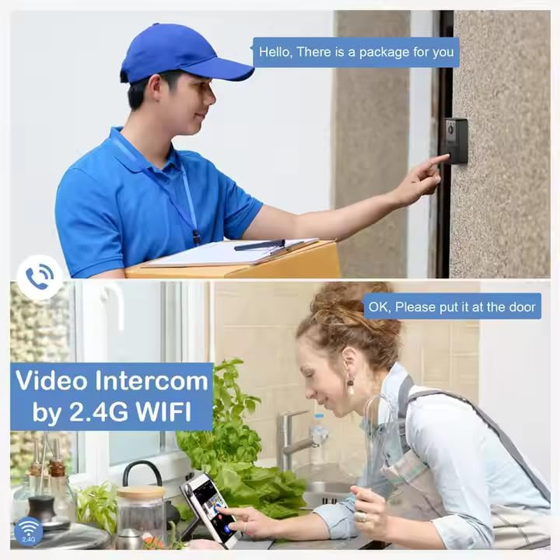 Smart 1080P Mini Door Bell Rectangle Camera - Black image number 1