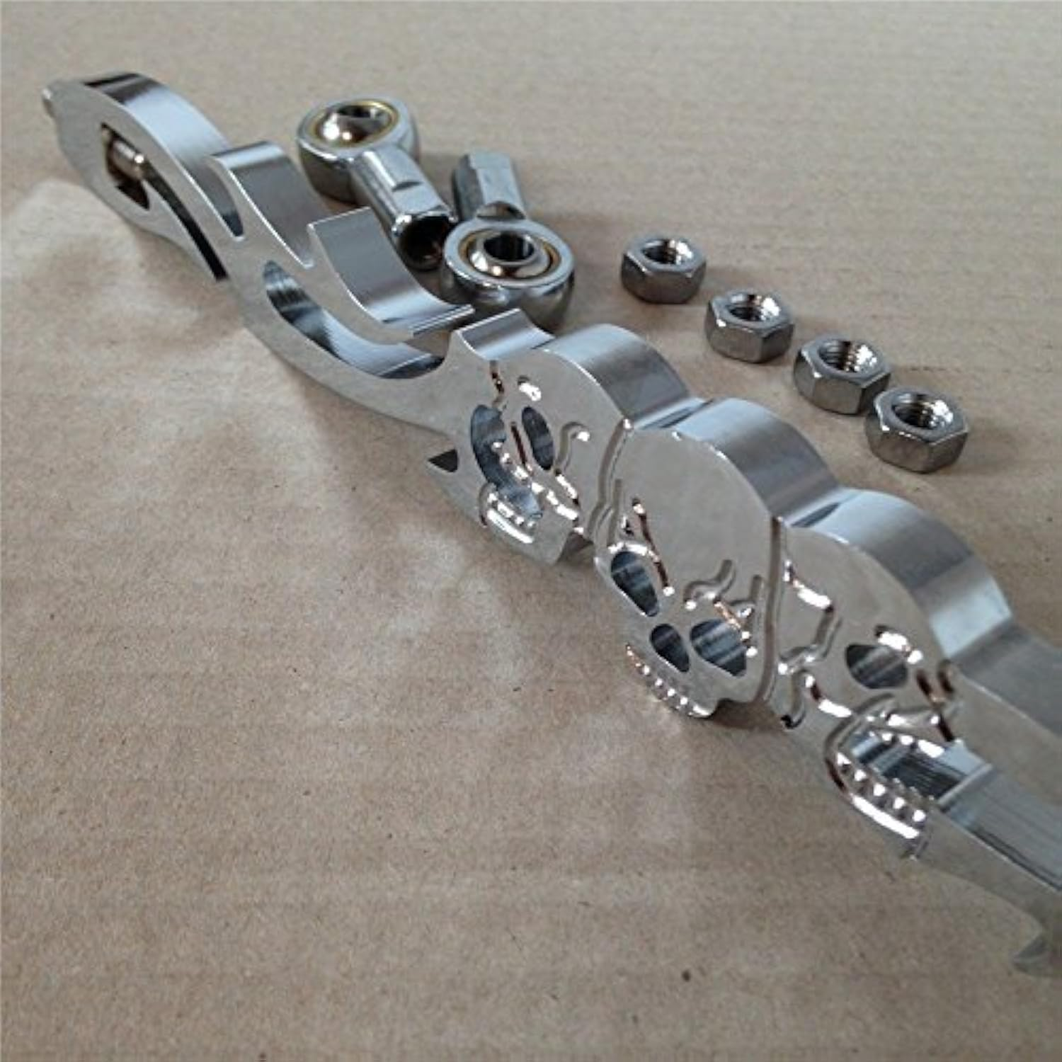 HK MOTO Chrome Skull Shift Linkage for Harley Softail Fxdwg Dyna Glide Flhr Flt image number 1