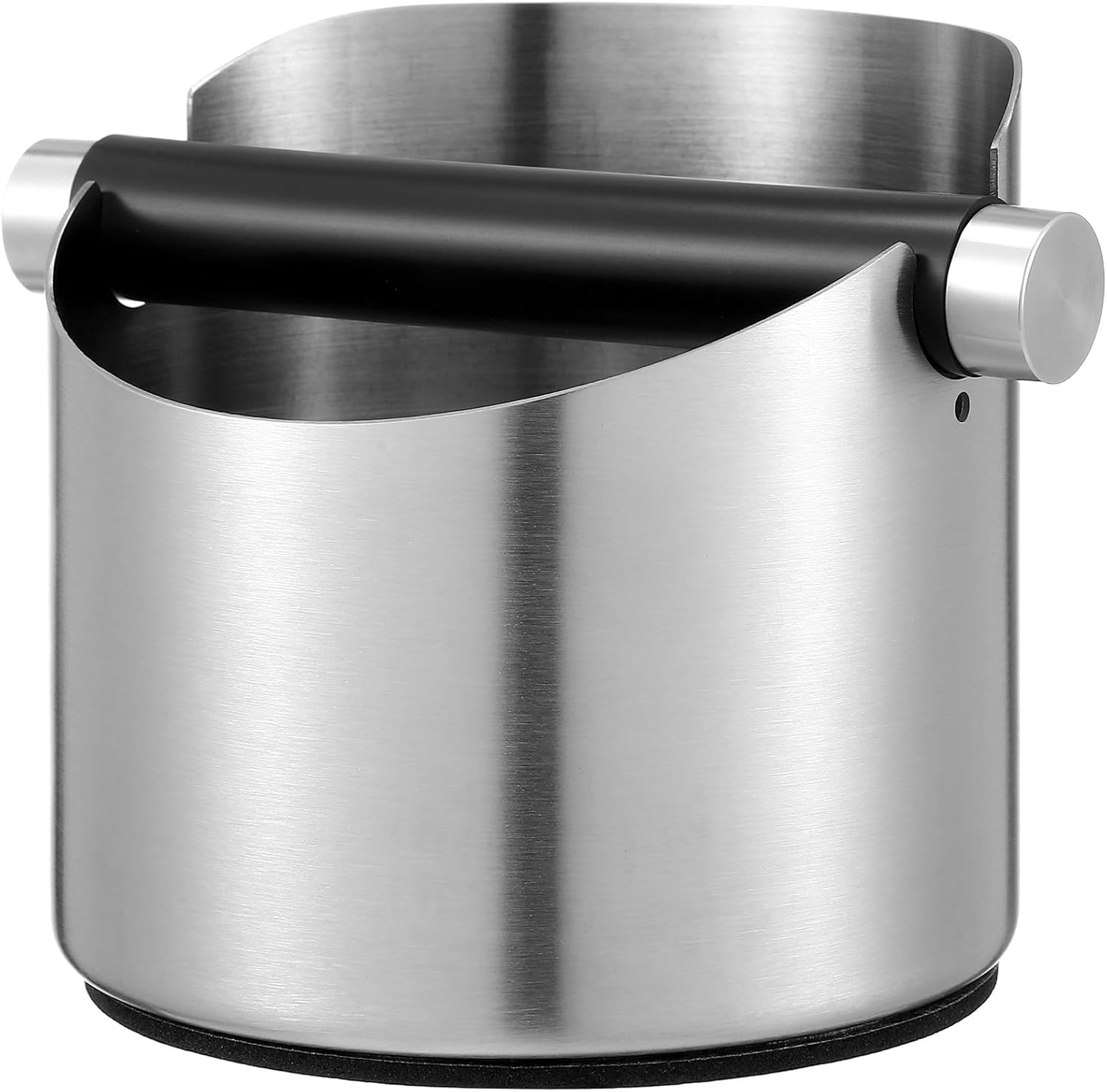 DEARMAMY Stainless Steel Coffee Knock Holder round Coffee Grounds Container Espresso Knock Box for Home and Professional Use Compatible with Italian Espresso Machines