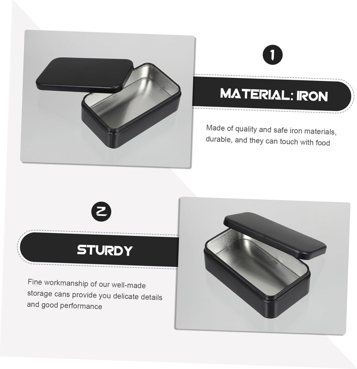 Mikinona 4Pcs Sealed Iron Tea Storage Canisters Mini Matte Metal Tea-Leaf Containers Practical Jar Set for Kitchen and Home Organization image number 2