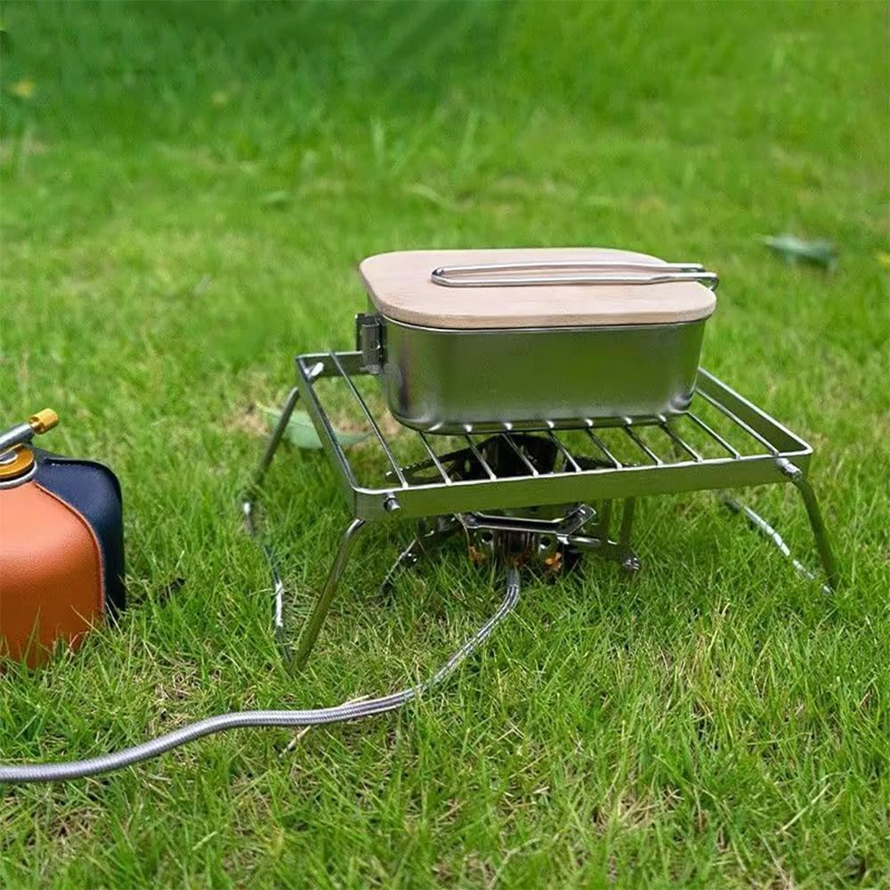 16 X 16 Cm Portable Campfire Grill Stainless Steel Folding Grill with Carry Bag Foldable Campfire Grill for Camping Trekking Garden and Outdoor Barbecue Fun image number 5