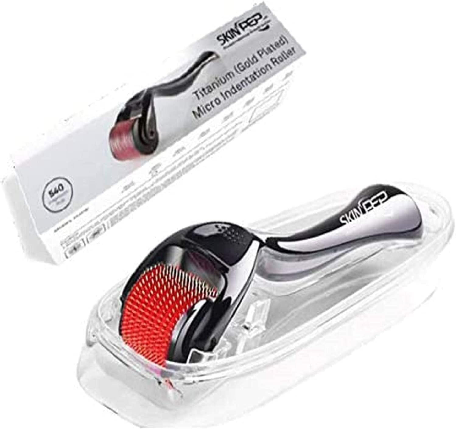 Skinpep Beard Growth Derma Roller 2.50Mm | Stimulate Beard and Hair Growth for Men | 540 Titanium Needles | Microneedle Roller for Fiine Lines, Wrinkles, Marks & Blemeshes 2.50Ml image number 1