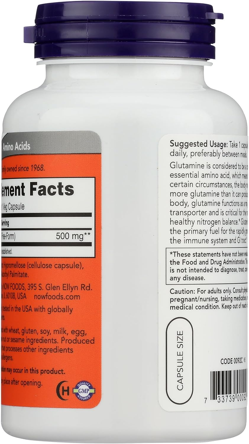NOW Foods - L-Glutamine 500 Mg 120 Caps