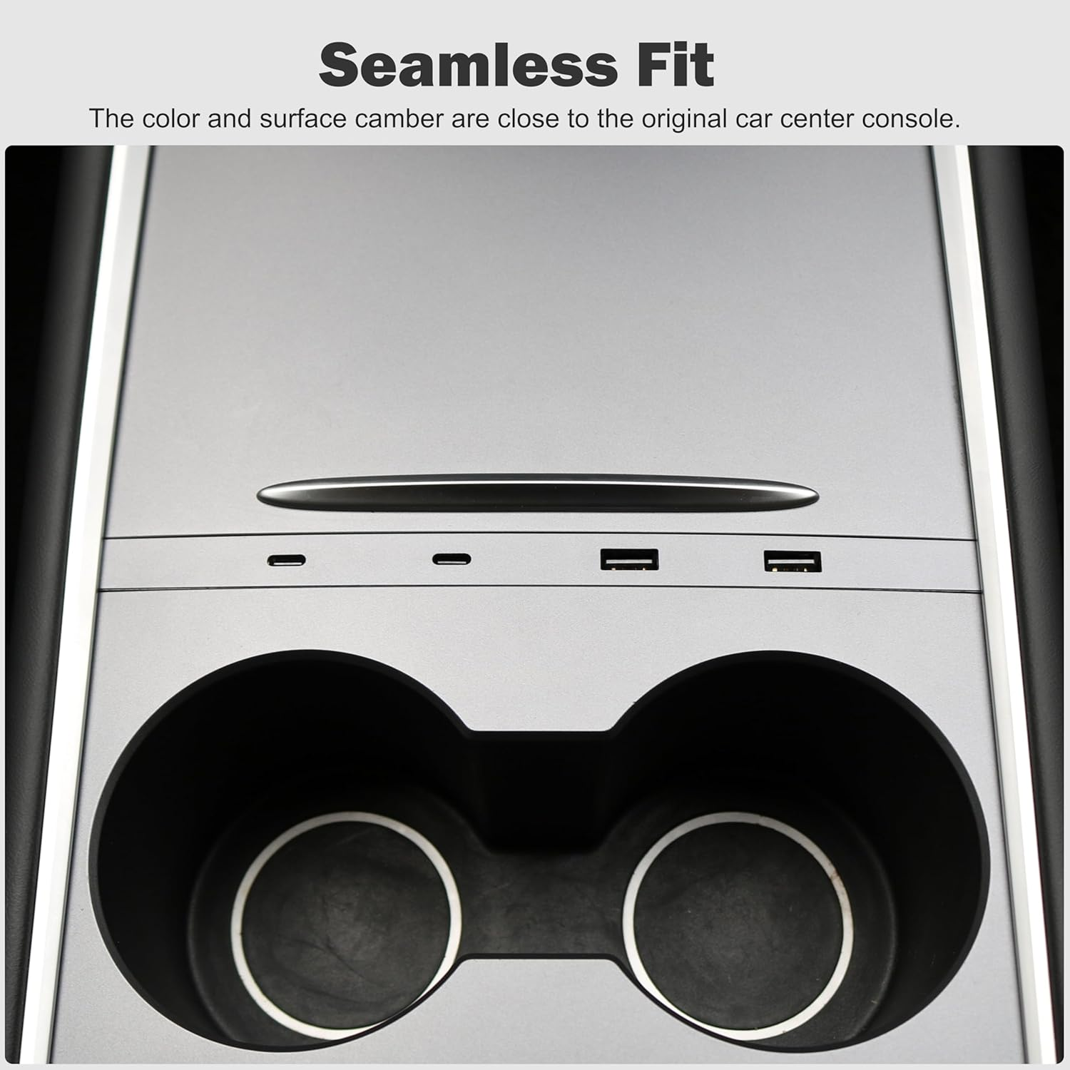 For Tesla USB Hub Compatible with Model Y 2021-2024 Model 3 2021-2023, Support USB-C Fast Charging, Center Console Multiport OEM Docking Station Adapter Accessories image number 3