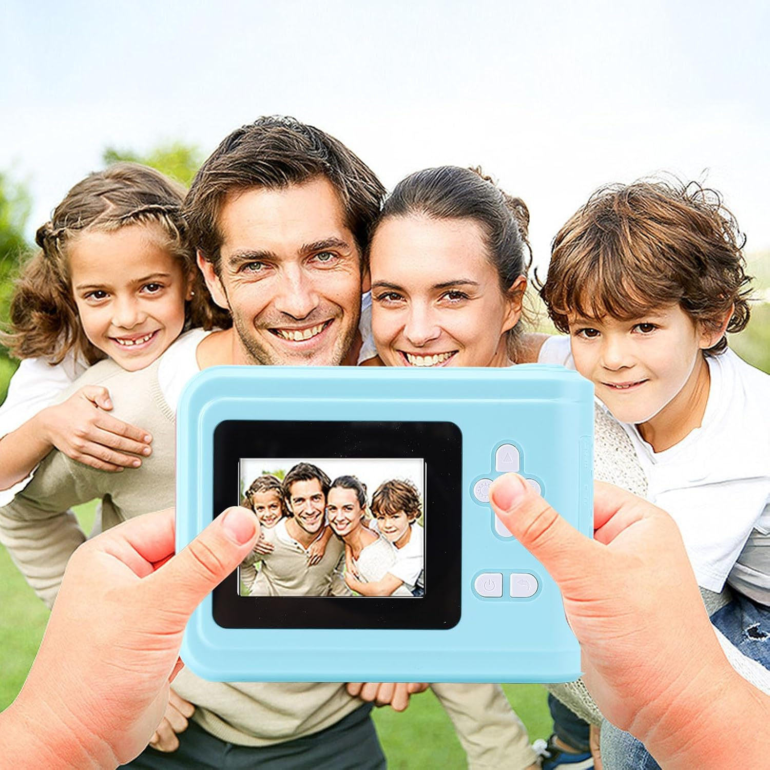 MENDUNER 1080P Instant Print Camera - 48MP Thermal Printer with 1800Mah Battery, 2.4" Color Screen, 3 Rolls Printing Paper for Travel, Parties, and More (Blue) - Pink image number 6