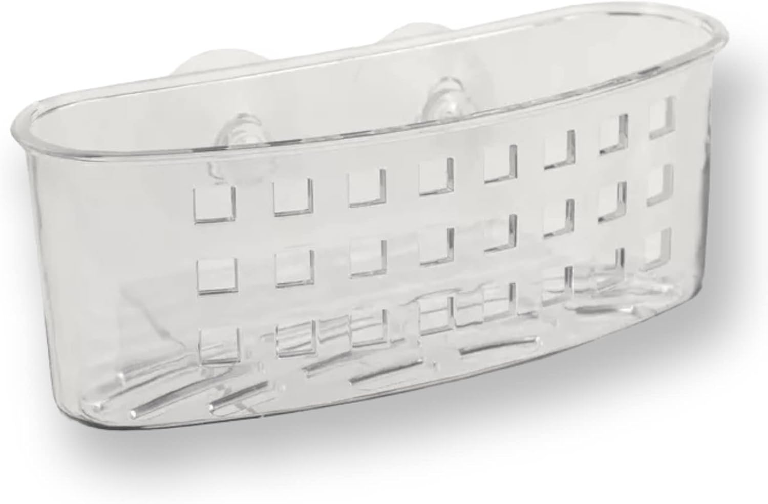 Handy Housewares Kitchen Sink Caddy Dish Soap Scrubber Sponge Holder Basket with Suction Cups - Clear (1 Pack) image number 2