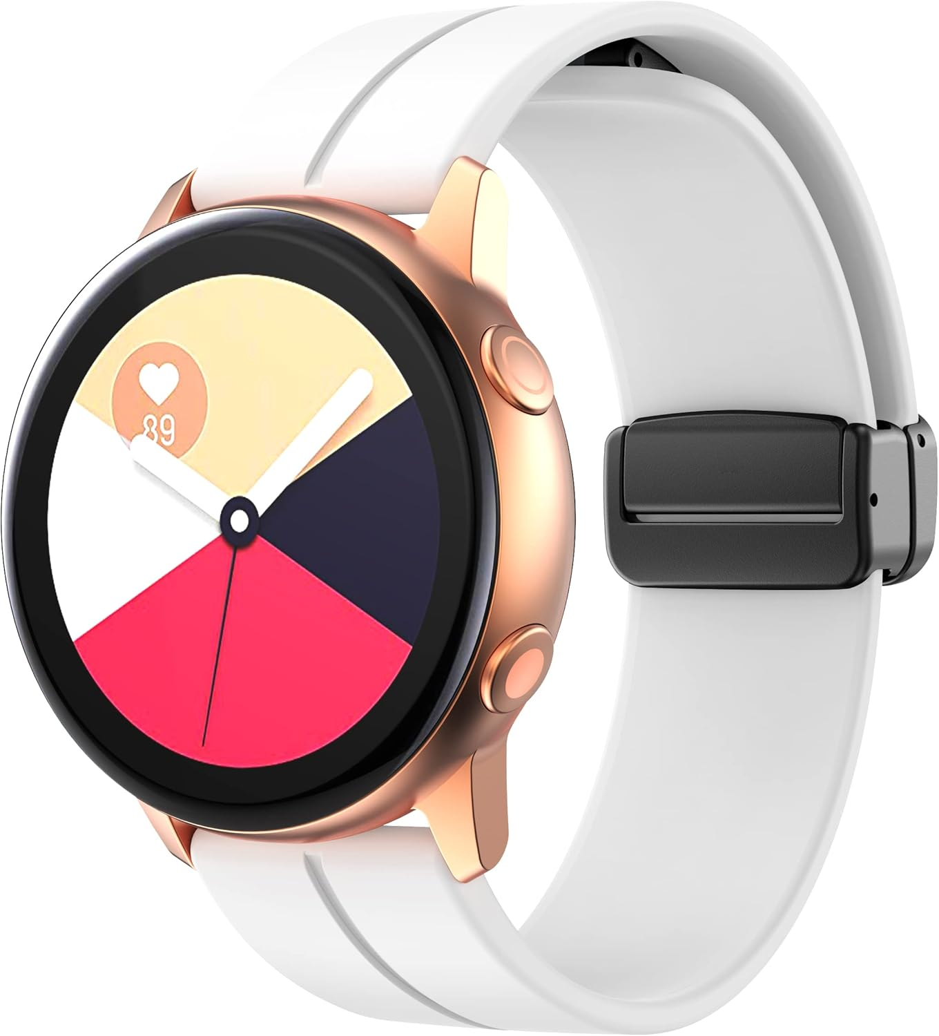 2 Pack 20Mm Magnetic Bracelet for Samsung Galaxy Watch 6 40Mm 44Mm 43Mm 47Mm/5 Pro Band 45Mm/Galaxy Watch 5 4 44Mm 40Mm/4 Classic 42Mm 46Mm Sport Silicone Strap with Magnetic Folding Buckle image number 5