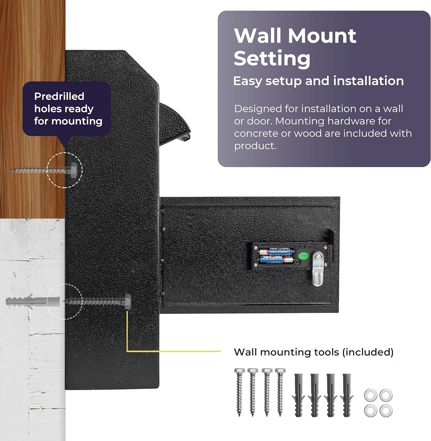 Volcora Key Drop Box with Lock, Drop Slot Depository Safe Box Digital Keypad, Money Drop Safe for Business, Wall Mount Mailbox, Cash Drop Box, Electronic Programmable Lock with Key Indoor Use image number 2