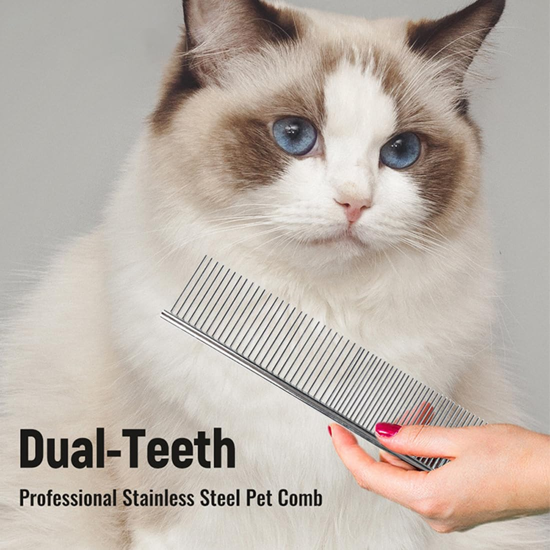 3 Dog Combs Pet Steel Comb Stainless Steel Pet Care Comb for Large Medium and Small Dogs and Cats from Tangles and Knots Poodle Care Deshedding Tool image number 2