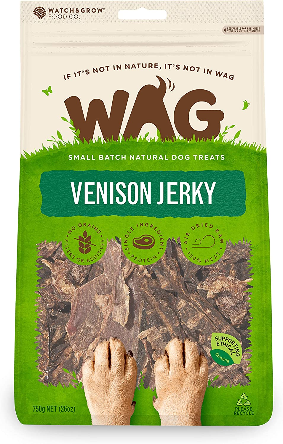 Venison Jerky 200G, Grain Free Hypoallergenic Natural New Zealand Made Dog Treat Chew, & Breeds image number 2