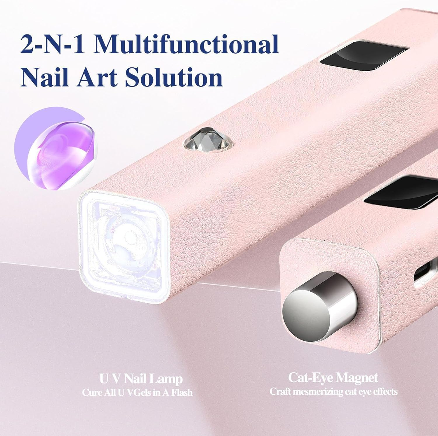 Wjnflqn Gel Nail Light | Nail Lamp with Magnets - Rechargeable Handheld Manicure Tool Light for Dorm Salon Room Travel Home Counter Personal Care Routine Bathroom Manicure