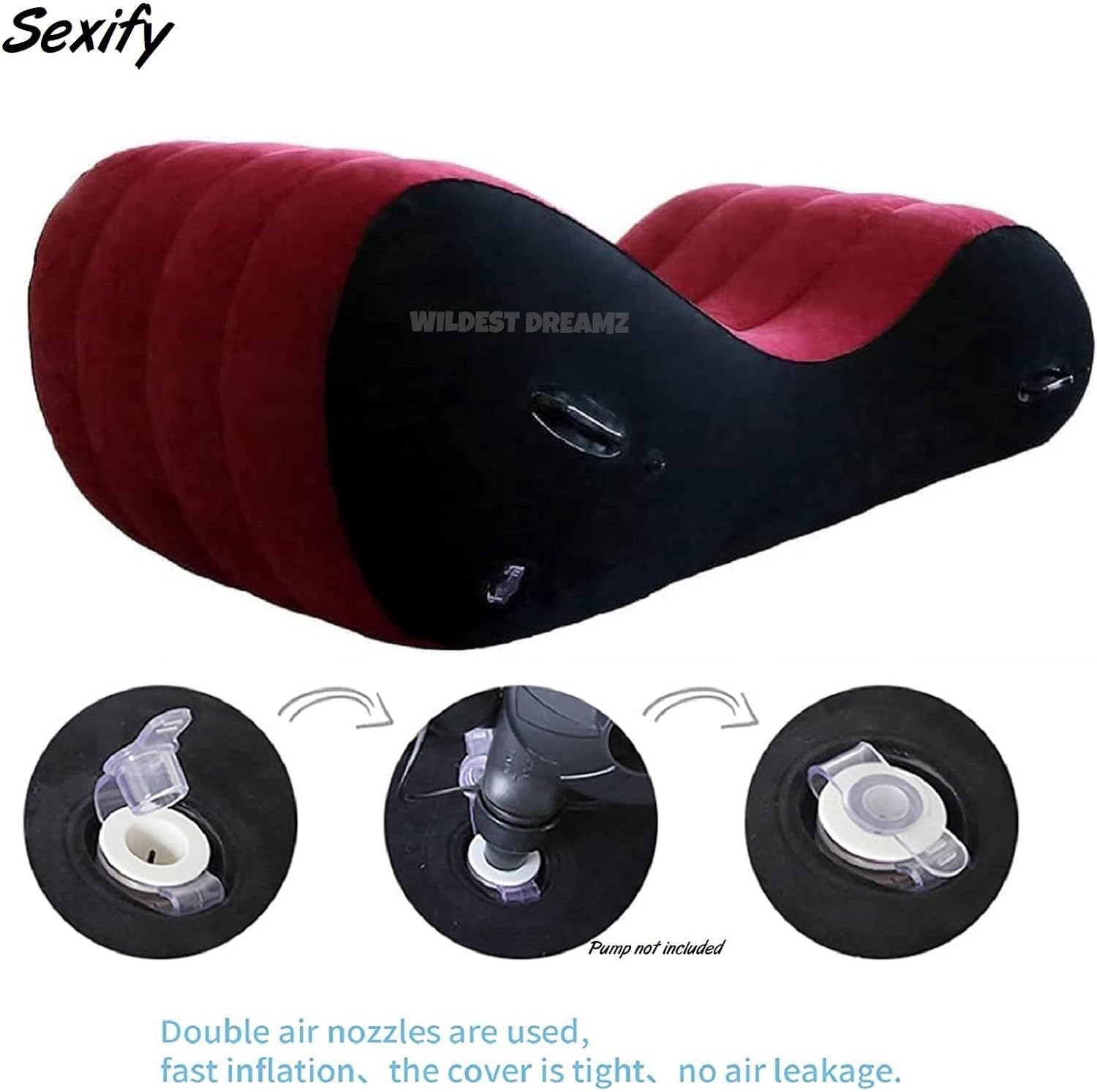 Inflatable Sex Sofa Position Pillow Sofa Bed Cushion for BDSM and Bondage Play, Sex Game Love Furniture for Couple Deeper Air Mattress Chair Position Support Adult Sex Toy image number 3