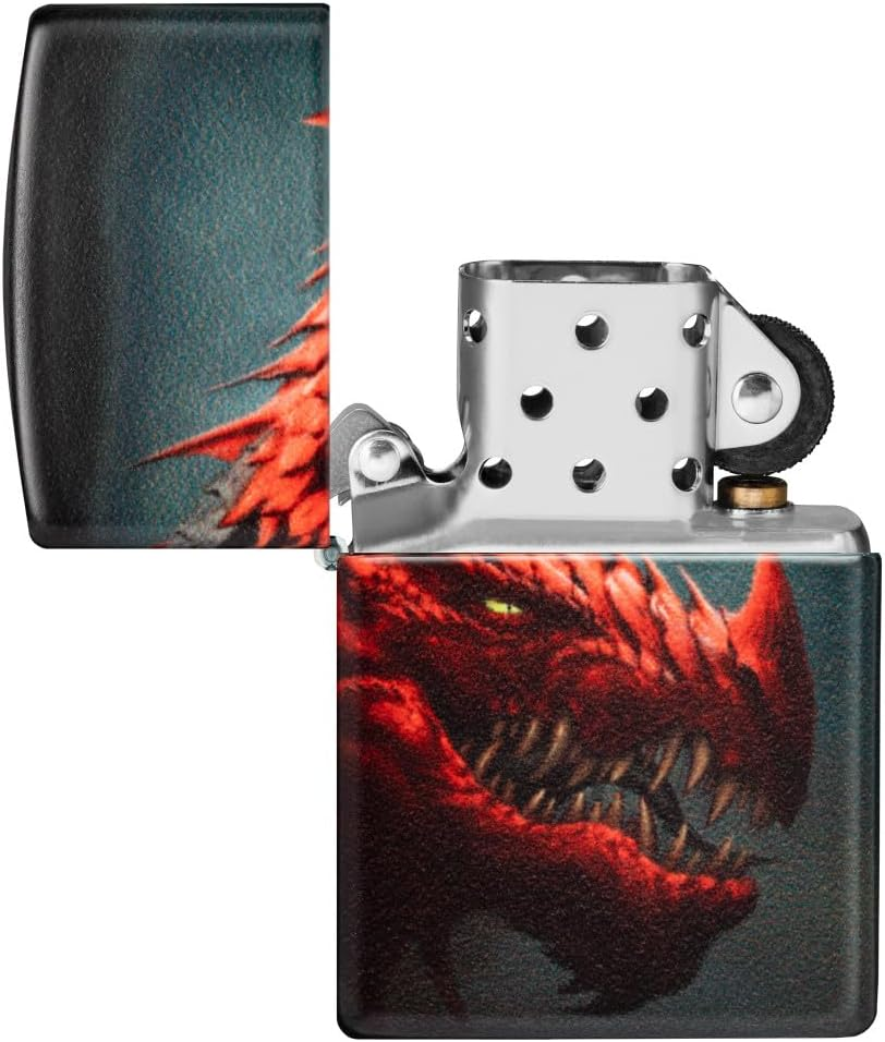 Zippo Red Dragon Design Windproof Lighter, 540 White Matte image number 5