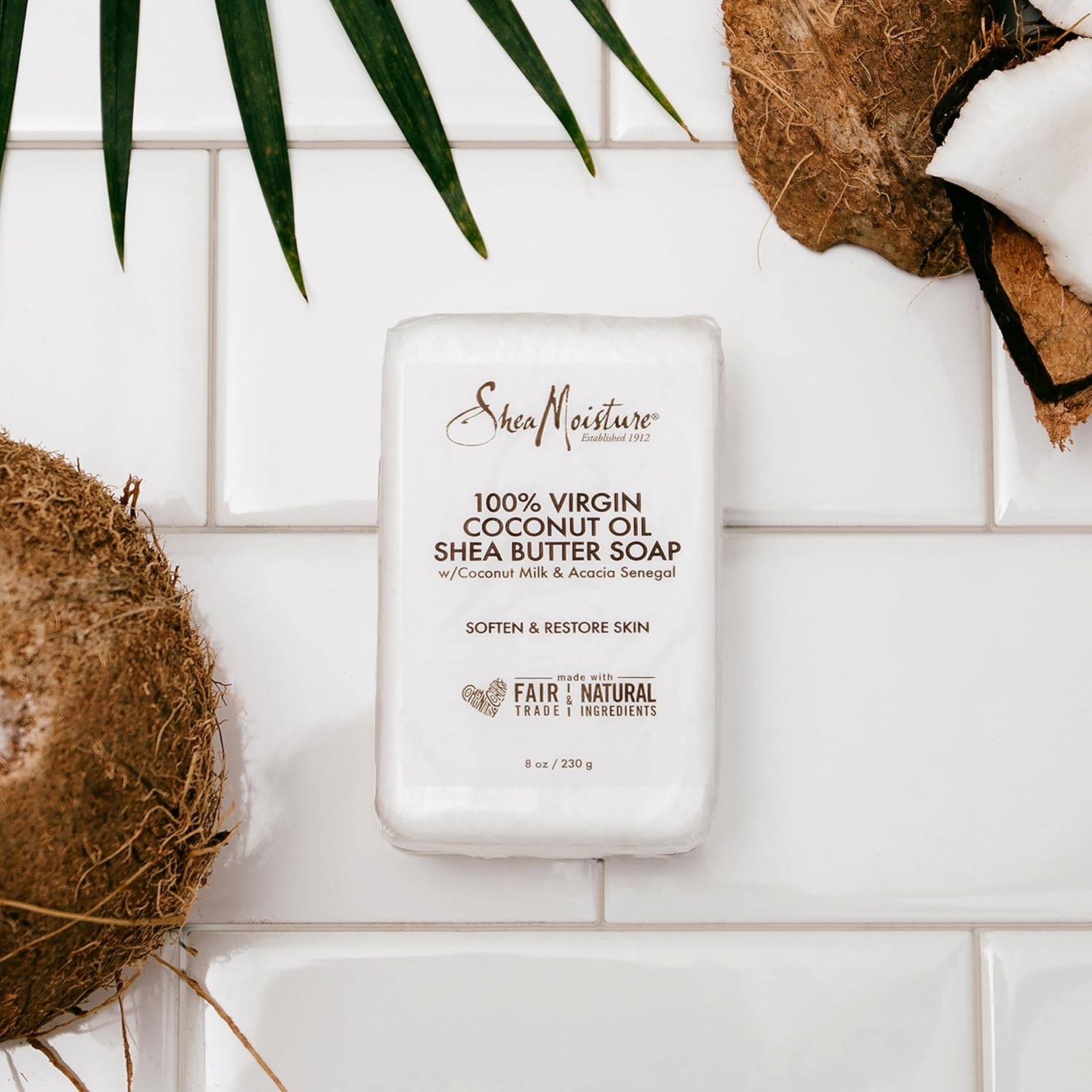 Shea Moisture 100% Virgin Coconut Oil Shea Butter Soap for Unisex, 322G image number 1