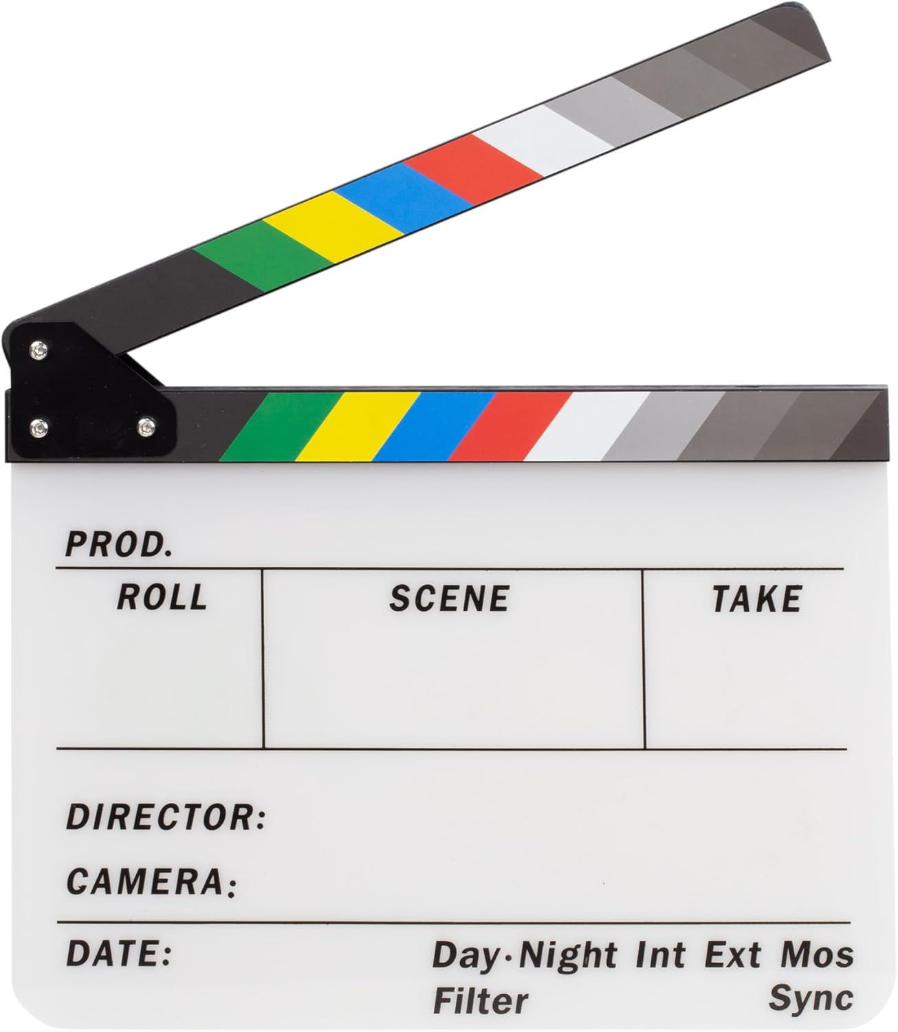 ALLZEDREAM Acrylic Directors Clapboard Film Clapper Board Cut Action Scene Slates with 2 Dry Erase Whiteboard Pens, Multicolor image number 3