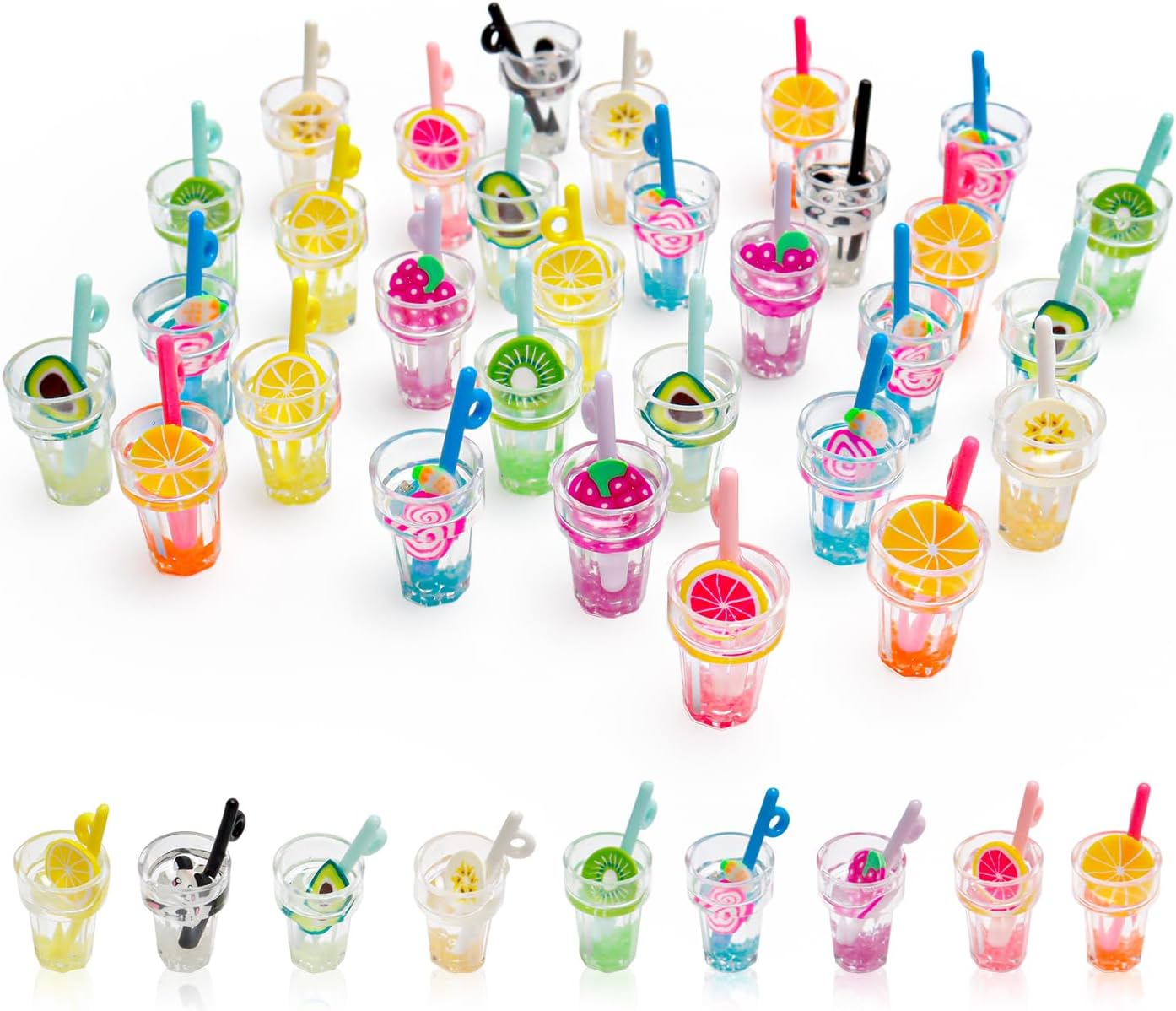 30 Pcs Miniature Food Drinks 1:12 Miniature Drink Juice Mini House Drink Accessories Bar Decor DIY Craft image number 4