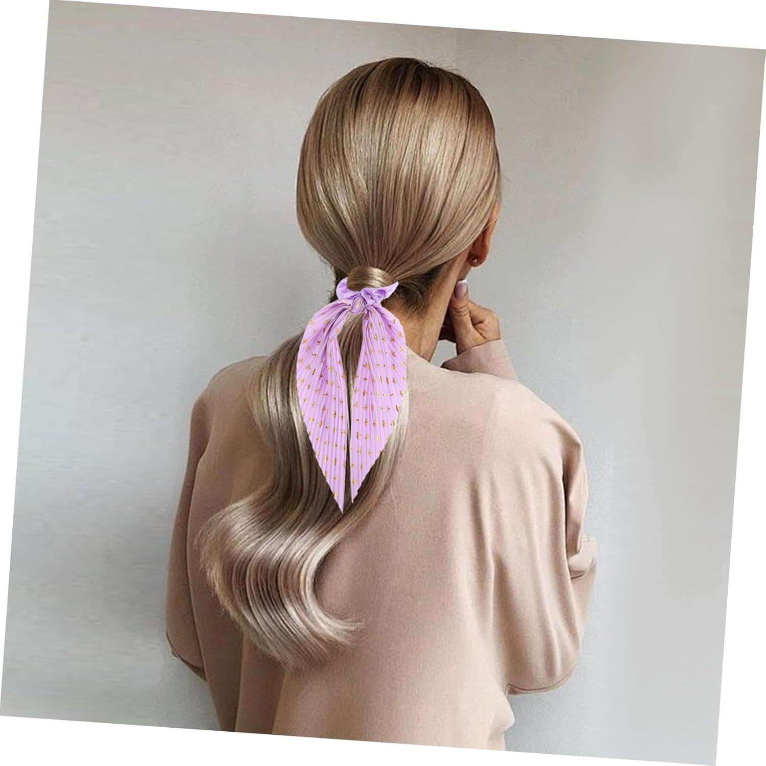 MERRYHAPY 6Pcs Floral Ribbon Scrunchies Soft Fabric Hair Ties with Crinkle Design for Women Elastic Ponytail Holders Comfortable Hair Bands for Casual and Dressy Styles image number 1