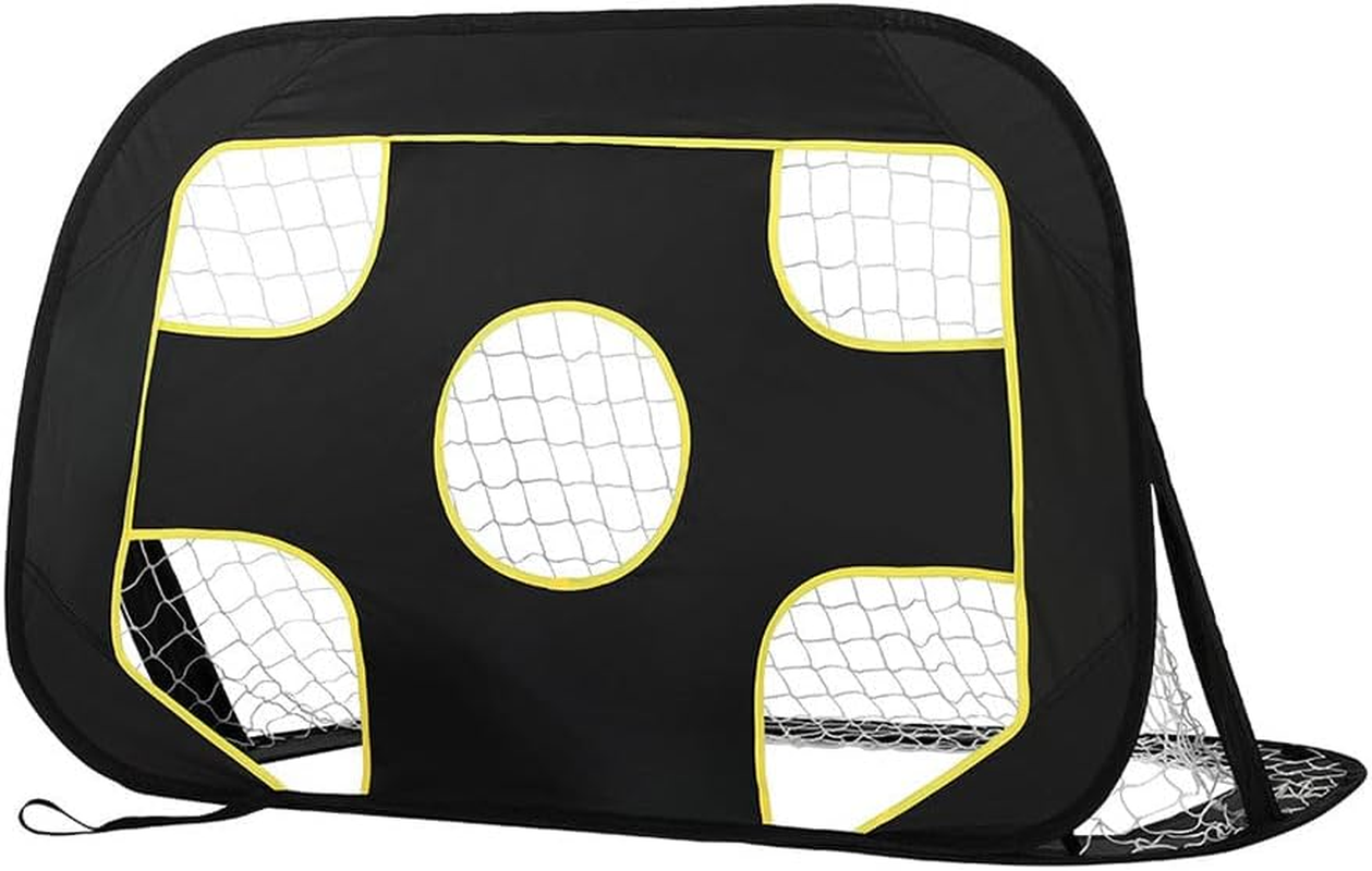 Everfit Black Soccer Net, 5 Pockets Practice Sports Net Goal Portable Softball Training Aid Netting Target Rebounder Screen Backyard Indoor Outdoor Camping Equipment, with Carry Bag Lightweight image number 1