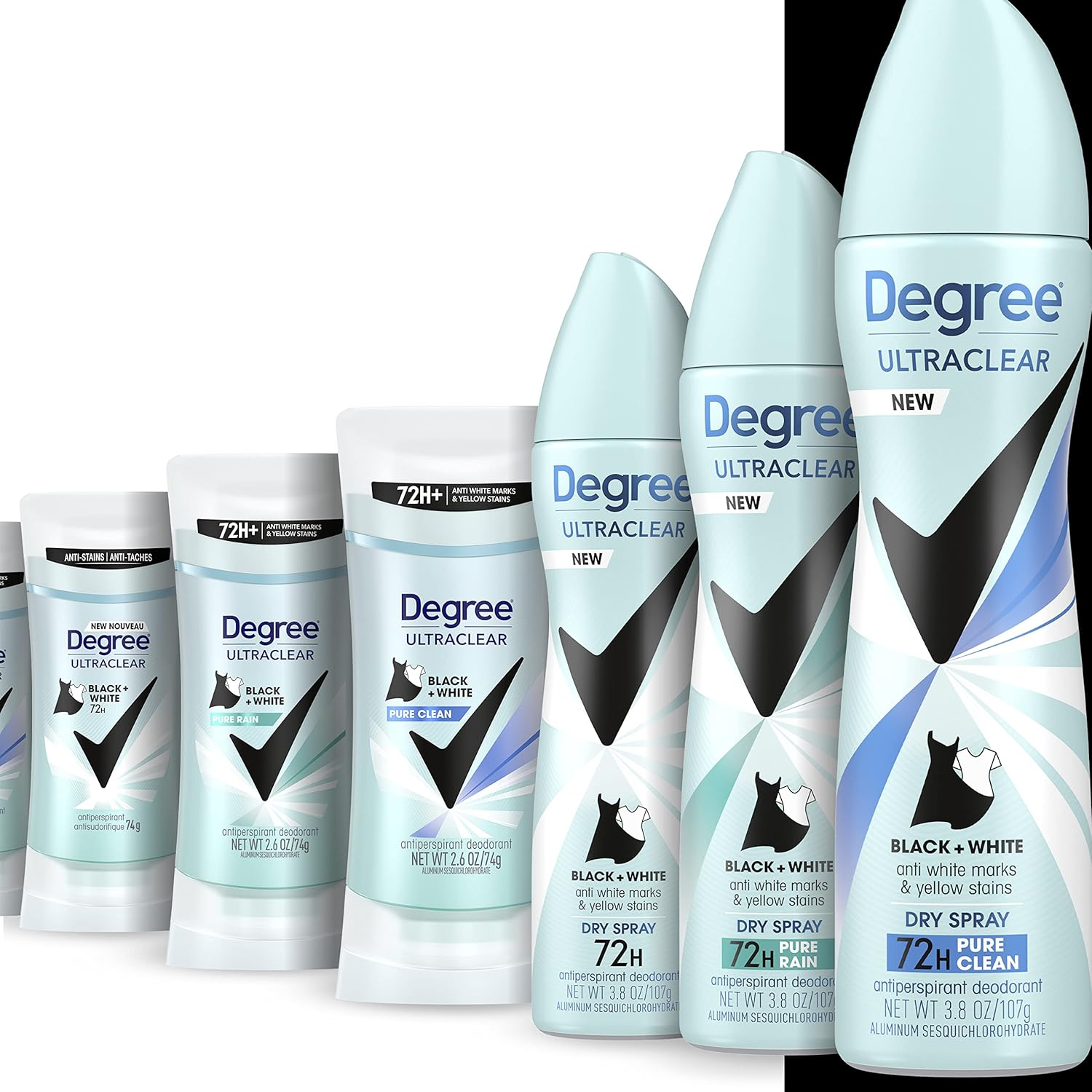 Degree Ultraclear Antiperspirant, Black + White Pure Clean 2.6 Oz