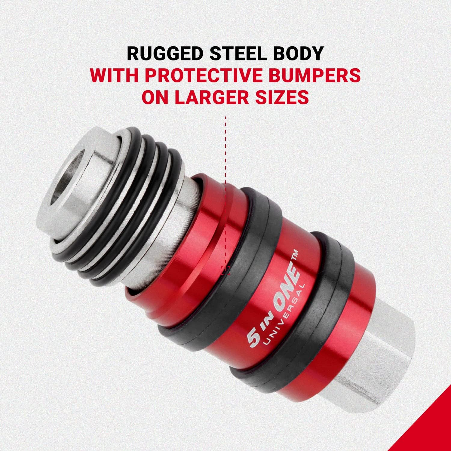 Milton 1750 Safety Exhaust Coupler, 1/4" Body, 1/4" FNPT (Pack of 5) Red image number 3