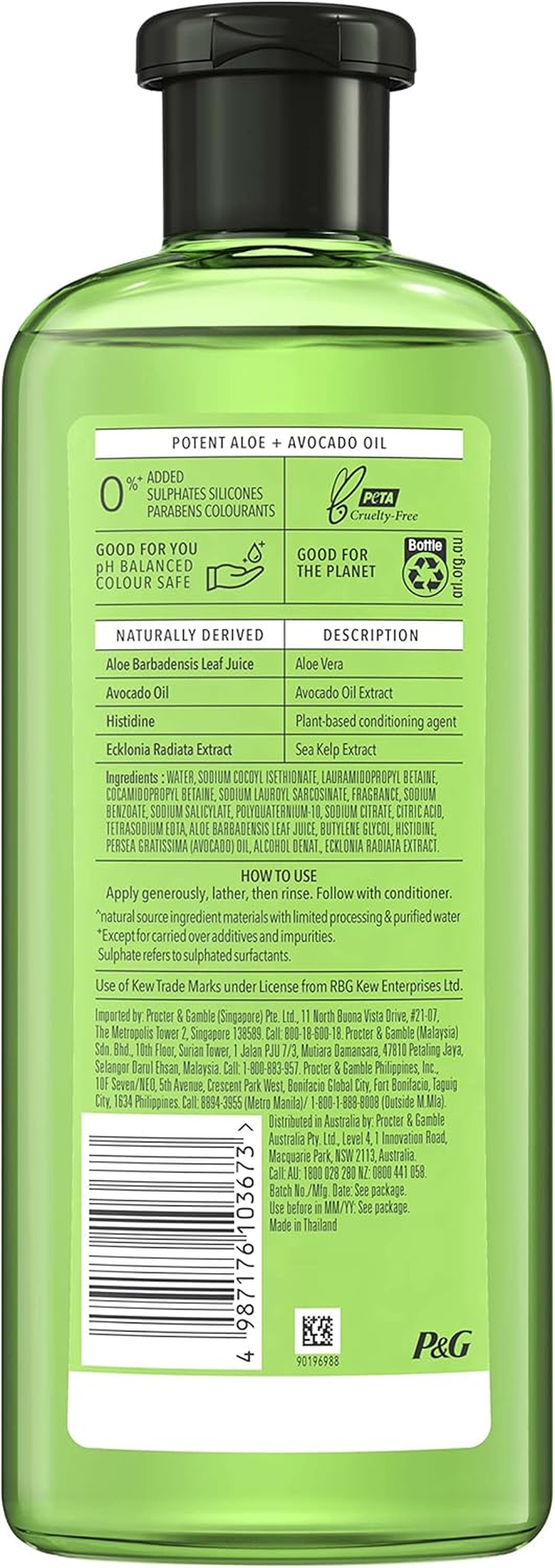 Herbal Essences Bio, Renew Potent Aloe + Avocado Oil Hair and Scalp Shampoo 400Ml