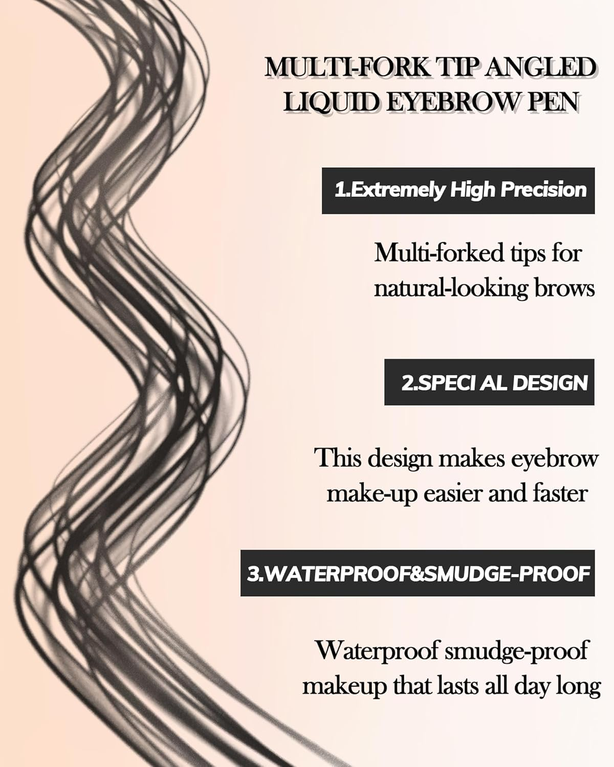 Microblading Liquid Eyebrow Pencil, Eyebrow Pencil, Waterproof, Smudgeproof, Multiple Fork Tip Hair Drawing, Precise Brush Tip, Long Lasting Formula, Women'S Makeup Lasts All Day 03 Grey image number 5