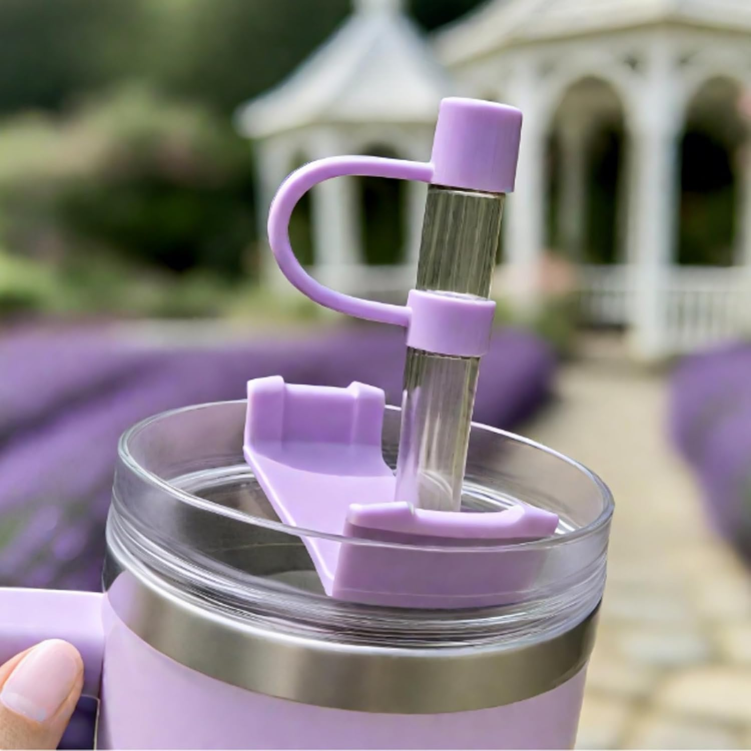 13Pcs Stanley Cup Compatible Straw Set, 6 Reusable Plastic Straws, 6 Silicone Morandi Straw Covers, 1 Cleaning Brush, Stanley Cup Accessories, for 40 Oz/30 Oz Tumblers image number 2