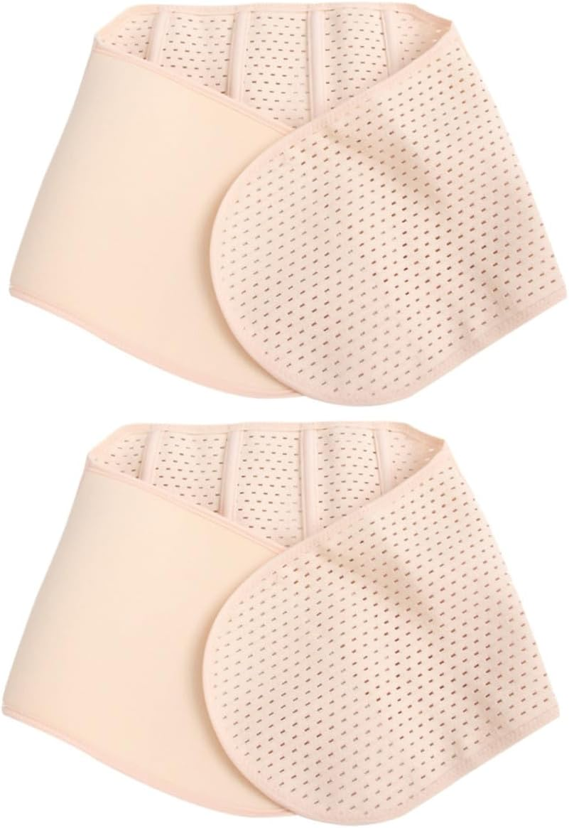2Pcs Professional Postpartum Maternity Belly Bands Beige Lightweight Abdominal Binders for Waist Support Pelvic and Post Surgery Stability for Mothers
